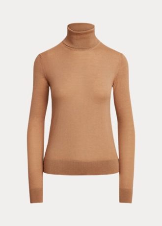 Pulovere maro Ralph Lauren din cașmir pentru femei Pulovere maro Ralph Lauren din cașmir pentru femei