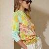 Pulovere multicolore de damă Ralph Lauren, din bumbac cu gât crew, cu imprimeu
