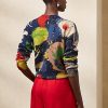 Pulovere multicolore de damă Ralph Lauren, din bumbac cu gât crew, cu imprimeu