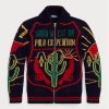 Pulovere multicolore pentru bărbați Ralph Lauren, cu grafic din lână, cu fermoar complet Pulovere multicolore pentru bărbați Ralph Lauren, cu grafic din lână, cu fermoar complet