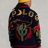 Pulovere multicolore pentru bărbați Ralph Lauren, cu grafic din lână, cu fermoar complet Pulovere multicolore pentru bărbați Ralph Lauren, cu grafic din lână, cu fermoar complet