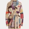 Pulovere multicolore pentru damă Ralph Lauren, cu șal geo-motiv, din amestec de in Pulovere multicolore pentru damă Ralph Lauren, cu șal geo-motiv, din amestec de in