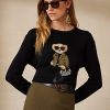 Pulovere negre din cașmir Ralph Lauren Utility Bear de damă