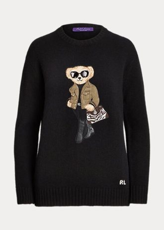 Pulovere negre din cașmir Ralph Lauren Utility Bear de damă
