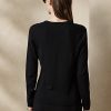 Pulovere negre Ralph Lauren de lână, cu mânecă lungă, cu decolteu în V