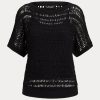 Pulovere negre Ralph Lauren din bumbac cu mânecă scurtă din plasă