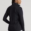Pulovere negre Ralph Lauren, din jerseu stretch, cu fermoar sfert Pulovere negre Ralph Lauren, din jerseu stretch, cu fermoar sfert