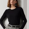 Pulovere negre Ralph Lauren din lână merinos pentru damă Pulovere negre Ralph Lauren din lână merinos pentru damă