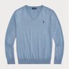 Pulovere pentru bărbați, albastru, din bumbac texturat, Ralph Lauren, slim fit Pulovere pentru bărbați, albastru, din bumbac texturat, Ralph Lauren, slim fit