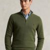Pulovere pentru bărbați, din bumbac, din tricot plasă, cu fermoar sfert, Ralph Lauren Pulovere pentru bărbați, din bumbac, din tricot plasă, cu fermoar sfert, Ralph Lauren