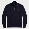 Pulovere pentru bărbați, din bumbac, din tricot plasă Ralph Lauren, cu fermoar sfert Pulovere pentru bărbați, din bumbac, din tricot plasă Ralph Lauren, cu fermoar sfert