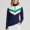 Pulovere pentru femei Ralph Lauren, cu dungi chevron, cu fermoar sfert