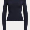 Pulovere Ralph Lauren din mătase de dud pentru femei, cu umăr dezactivat