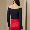 Pulovere Ralph Lauren din mătase de dud pentru femei, cu umăr dezactivat
