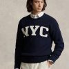 Pulovere Ralph Lauren Nyc Crewneck pentru bărbați bleumarin