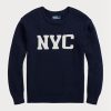 Pulovere Ralph Lauren Nyc Crewneck pentru bărbați bleumarin