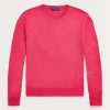 Pulovere roz pentru bărbați Ralph Lauren, din bumbac, cu decolteu rotund Pulovere roz pentru bărbați Ralph Lauren, din bumbac, cu decolteu rotund