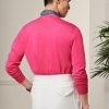Pulovere roz pentru bărbați Ralph Lauren, din bumbac, cu decolteu rotund Pulovere roz pentru bărbați Ralph Lauren, din bumbac, cu decolteu rotund