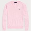 Pulovere roz pentru bărbați Ralph Lauren, slim fit, din bumbac texturat Pulovere roz pentru bărbați Ralph Lauren, slim fit, din bumbac texturat