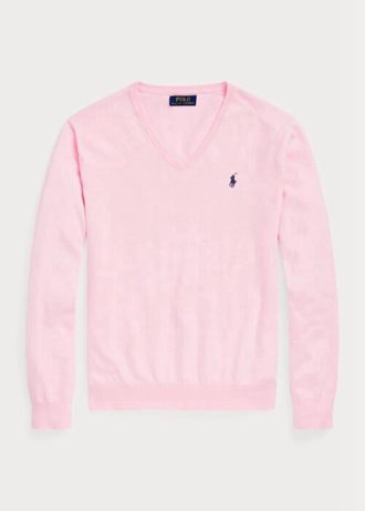Pulovere roz pentru bărbați Ralph Lauren, slim fit, din bumbac texturat Pulovere roz pentru bărbați Ralph Lauren, slim fit, din bumbac texturat
