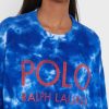 Pulovere tricotate cu gât crew Ralph Lauren pentru femei albastre Pulovere tricotate cu gât crew Ralph Lauren pentru femei albastre