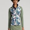 Pulovere verde Ralph Lauren din Jersey cu fermoar sfert Pulovere verde Ralph Lauren din Jersey cu fermoar sfert