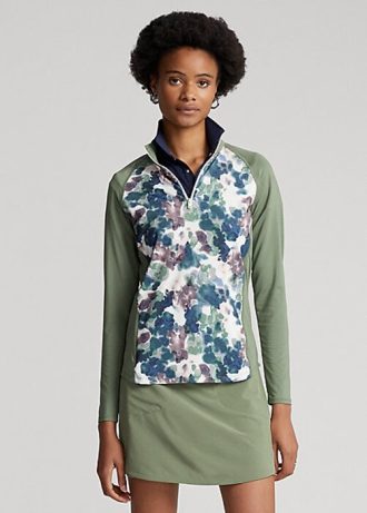 Pulovere verde Ralph Lauren din Jersey cu fermoar sfert