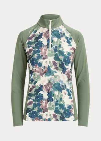 Pulovere verde Ralph Lauren din Jersey cu fermoar sfert