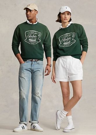 Pulovere verde Ralph Lauren Ralph’s Coffee Crewneck de damă