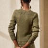 Pulovere verzi pentru femei Ralph Lauren, în amestec de mătase, cu gât crew Pulovere verzi pentru femei Ralph Lauren, în amestec de mătase, cu gât crew