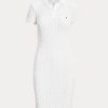 Rochie albă de damă Ralph Lauren, cu croiala skinny, din bumbac Rochie albă de damă Ralph Lauren, cu croiala skinny, din bumbac