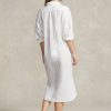 Rochie albă pentru femei Ralph Lauren bumbac-in translucidă Rochie albă pentru femei Ralph Lauren bumbac-in translucidă