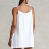 Rochie albă Ralph Lauren Terry cu umeri cravată