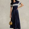Rochie cu pliuri hibride Ralph Lauren pentru femei bleumarin