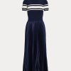 Rochie cu pliuri hibride Ralph Lauren pentru femei bleumarin