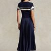 Rochie cu pliuri hibride Ralph Lauren pentru femei bleumarin