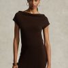 Rochie de cașmir cu decolteu drept pentru femei Ralph Lauren, Chocolate Rochie de cașmir cu decolteu drept pentru femei Ralph Lauren, Chocolate
