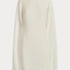 Rochie de cocktail Ralph Lauren Cape Georgette de damă crem Rochie de cocktail Ralph Lauren Cape Georgette de damă crem