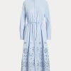 Rochie de damă albastru deschis Ralph Lauren cu broderie cu ochi Rochie de damă albastru deschis Ralph Lauren cu broderie cu ochi