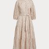 Rochie de damă Flower din bumbac, cu curea, cu etaje, Ralph Lauren Rochie de damă Flower din bumbac, cu curea, cu etaje, Ralph Lauren