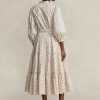 Rochie de damă Flower din bumbac, cu curea, cu etaje, Ralph Lauren Rochie de damă Flower din bumbac, cu curea, cu etaje, Ralph Lauren
