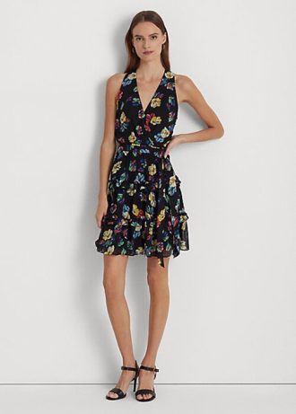 Rochie de damă multicolor Ralph Lauren Floral Crinkle Georgette Surplice Rochie de damă multicolor Ralph Lauren Floral Crinkle Georgette Surplice