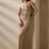 Rochie de seară cu împodobire Ralph Lauren Collingwood de damă bej Rochie de seară cu împodobire Ralph Lauren Collingwood de damă bej