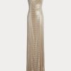 Rochie de seară cu împodobire Ralph Lauren Collingwood de damă bej Rochie de seară cu împodobire Ralph Lauren Collingwood de damă bej