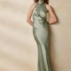 Rochie de seară din satin spălat Ralph Lauren Chilton pentru damă verde
