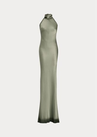 Rochie de seară din satin spălat Ralph Lauren Chilton pentru damă verde Rochie de seară din satin spălat Ralph Lauren Chilton pentru damă verde