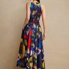 Rochie de zi din satin de bumbac cu imprimeu Ralph Lauren Renshaw, multicoloră