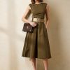 Rochie de zi pentru femei Ralph Lauren Omeria din bumbac Olive