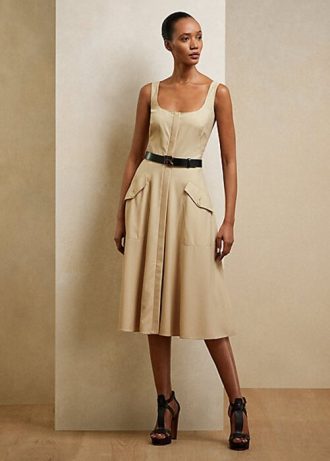Rochie de zi Ralph Lauren Semira din Gabardina de Lână bej Rochie de zi Ralph Lauren Semira din Gabardina de Lână bej