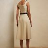 Rochie de zi Ralph Lauren Semira din Gabardina de Lână bej